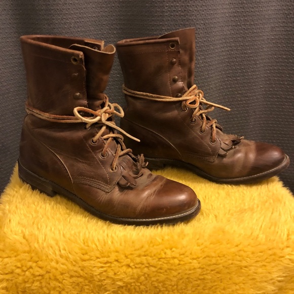 vintage leather combat boots